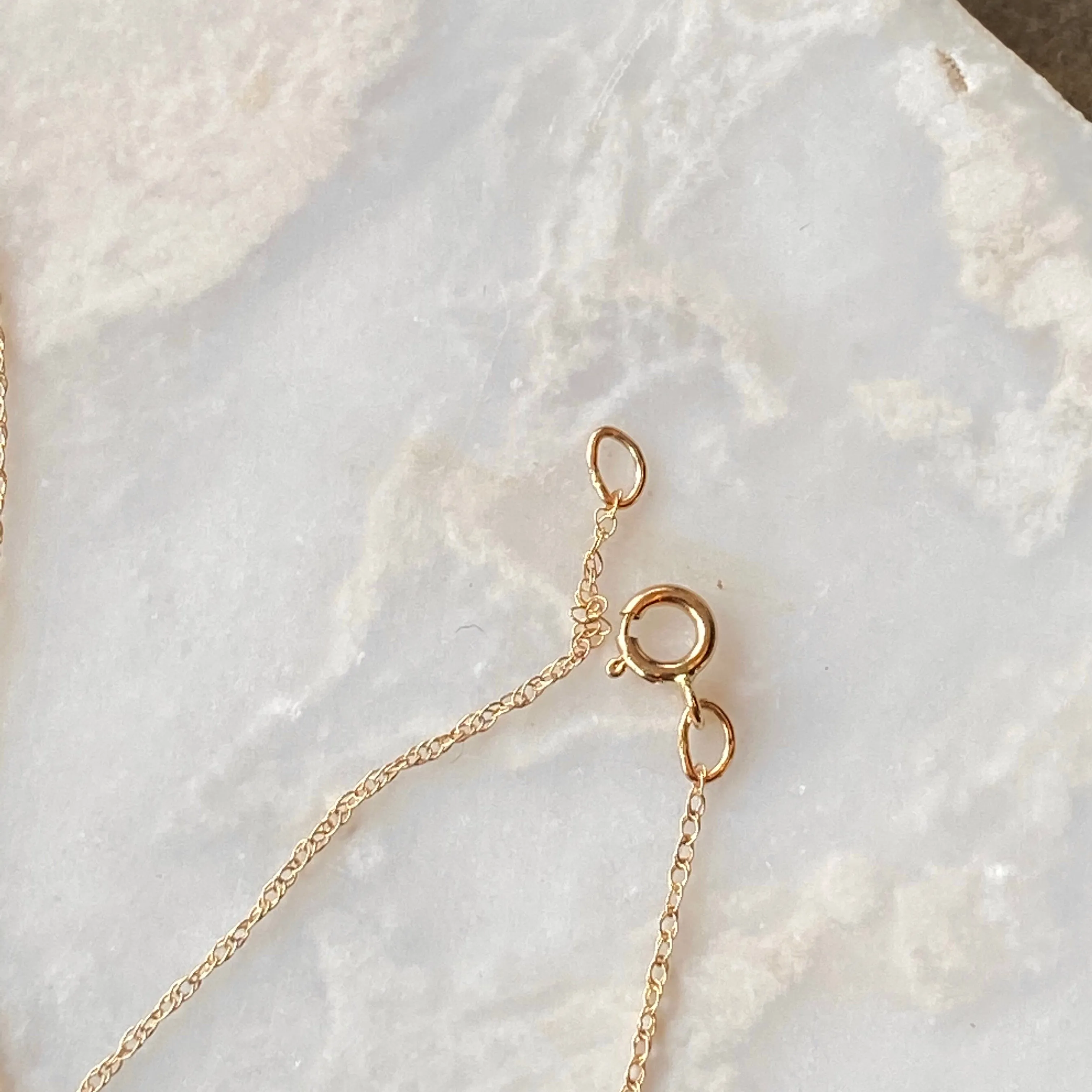 14KT Yellow Gold Textured Celtic Cross Pendant Chain Necklace