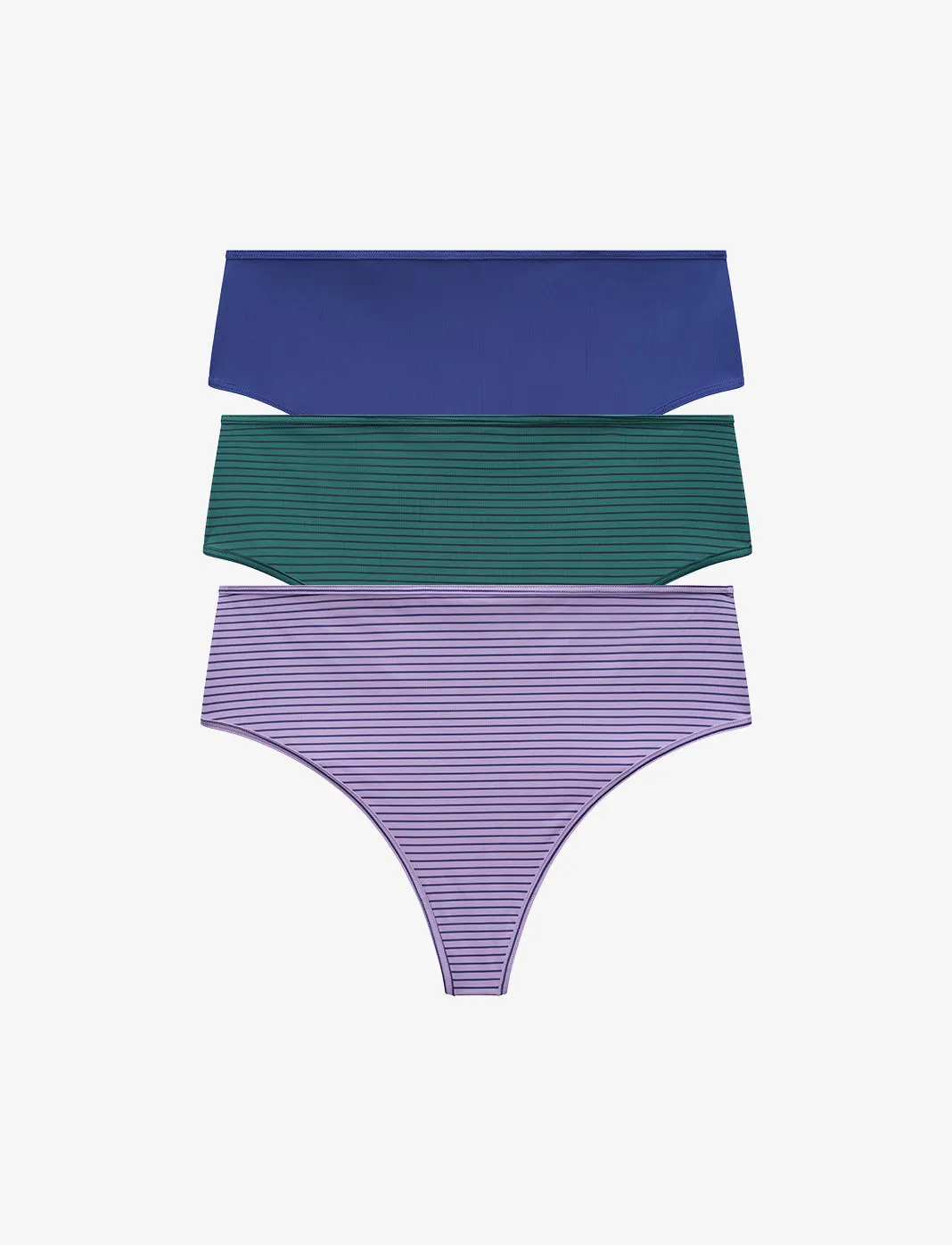 24/7® Classic High Waist Thong 3 Pack Box