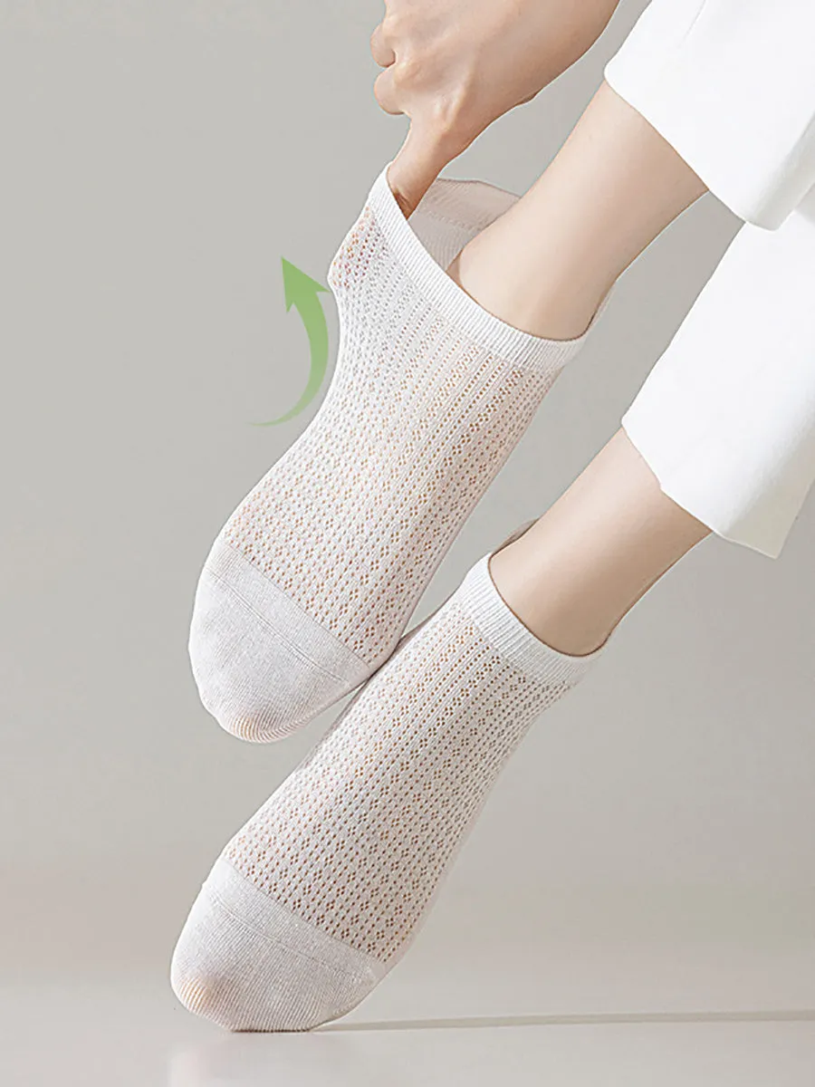 6 Pairs Women Summer Pure Color 100%Cotton Socks