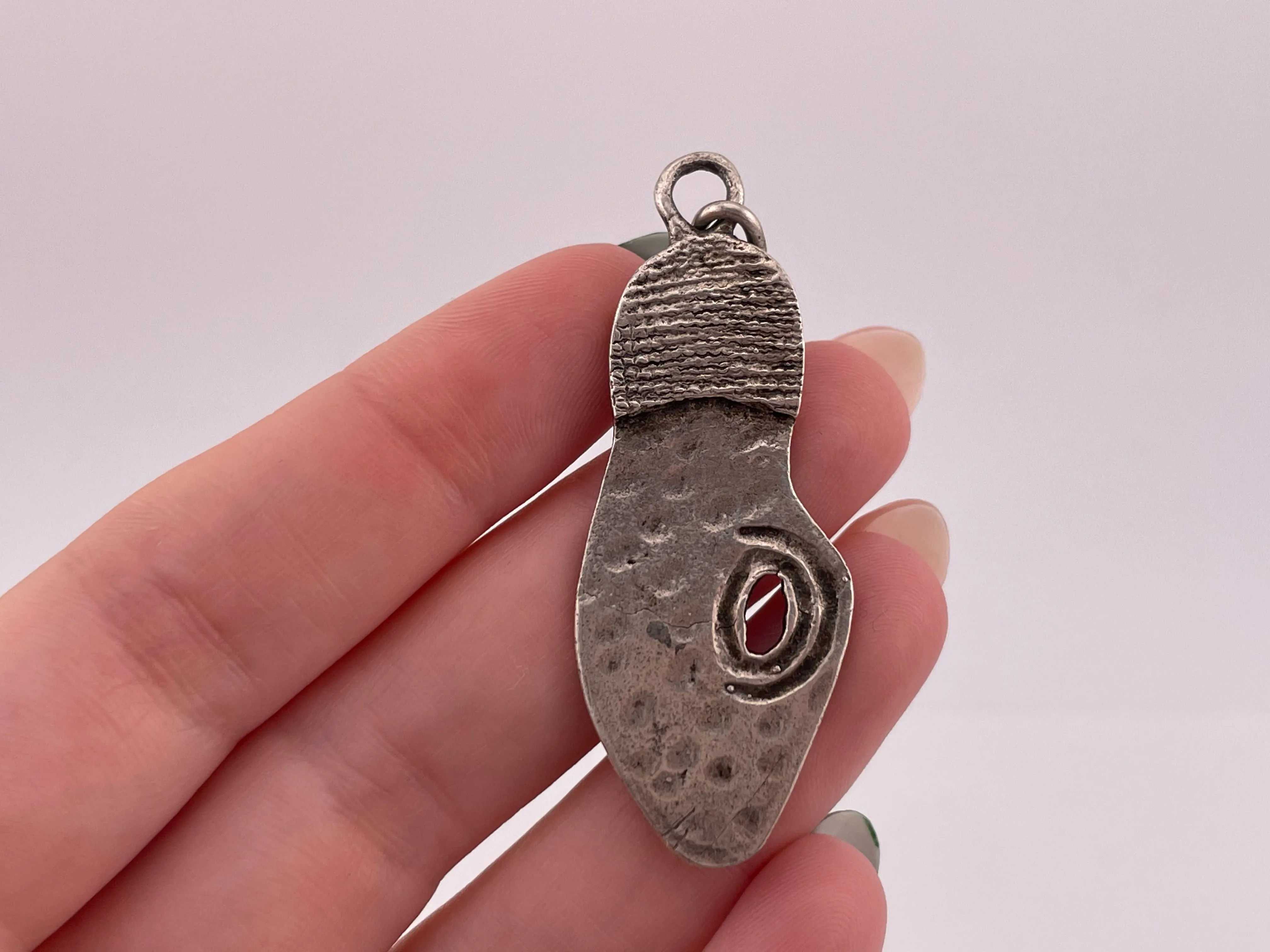 800 silver hole in shoe sole pendant