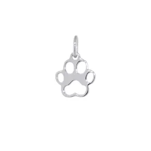 8mm Open Dog Paw Charm in Sterling Silver