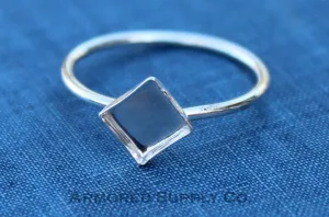 8mm Square Bezel Thin Ring blank