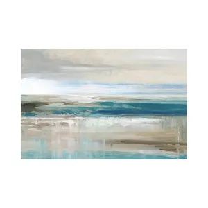 Abstract Sea ' - Floater Frame Print on Canvas East Urban Home Size: 32" H x 48" W x 1.5" D Format: Wrapped Canvas