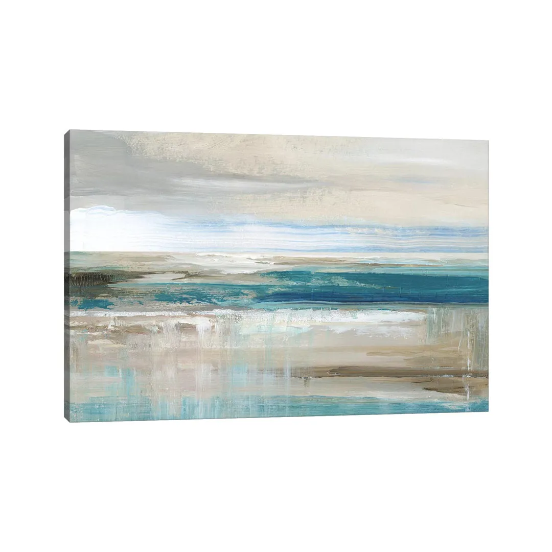 Abstract Sea ' - Floater Frame Print on Canvas East Urban Home Size: 32" H x 48" W x 1.5" D Format: Wrapped Canvas