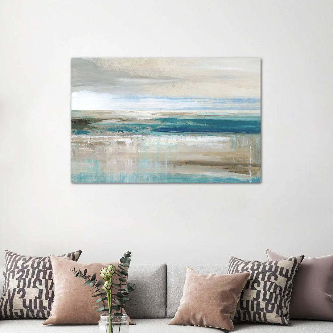 Abstract Sea ' - Floater Frame Print on Canvas East Urban Home Size: 32" H x 48" W x 1.5" D Format: Wrapped Canvas