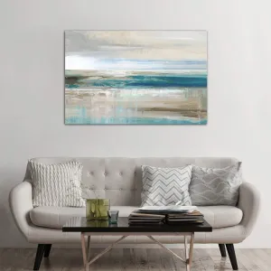 Abstract Sea ' - Floater Frame Print on Canvas East Urban Home Size: 40" H x 60" W x 1.5" D Format: Wrapped Canvas