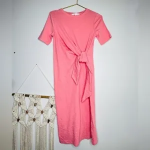 Adyson Parker Dress T Shirt tie Knot Midi Malibu Peach Pink Coral new with tags