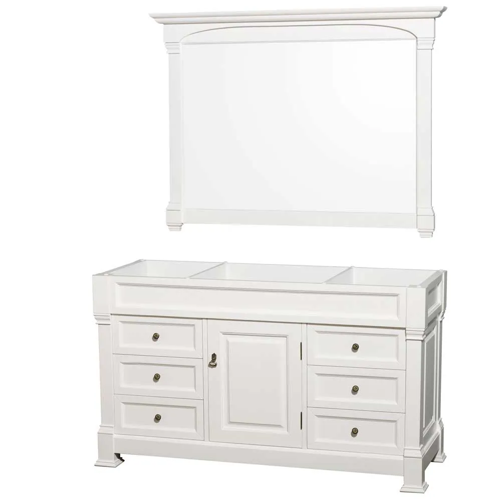 Andover 60 Inch Single Bathroom Vanity in White
