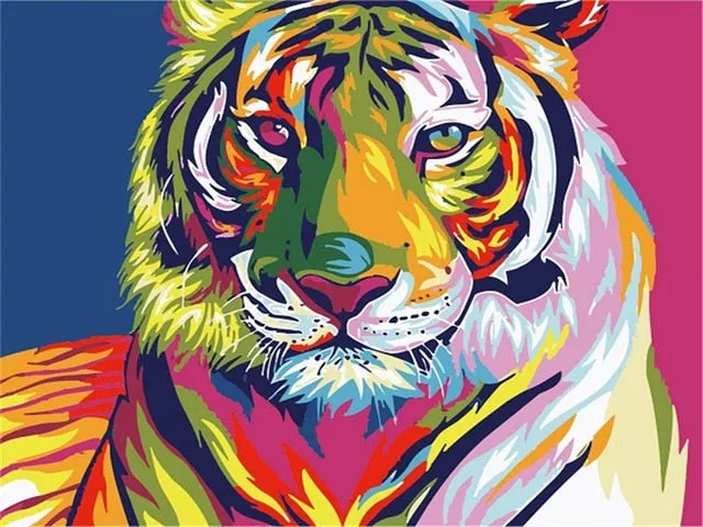 Animals Vase Paint By Numbers DIY Canvas Oil Painting
