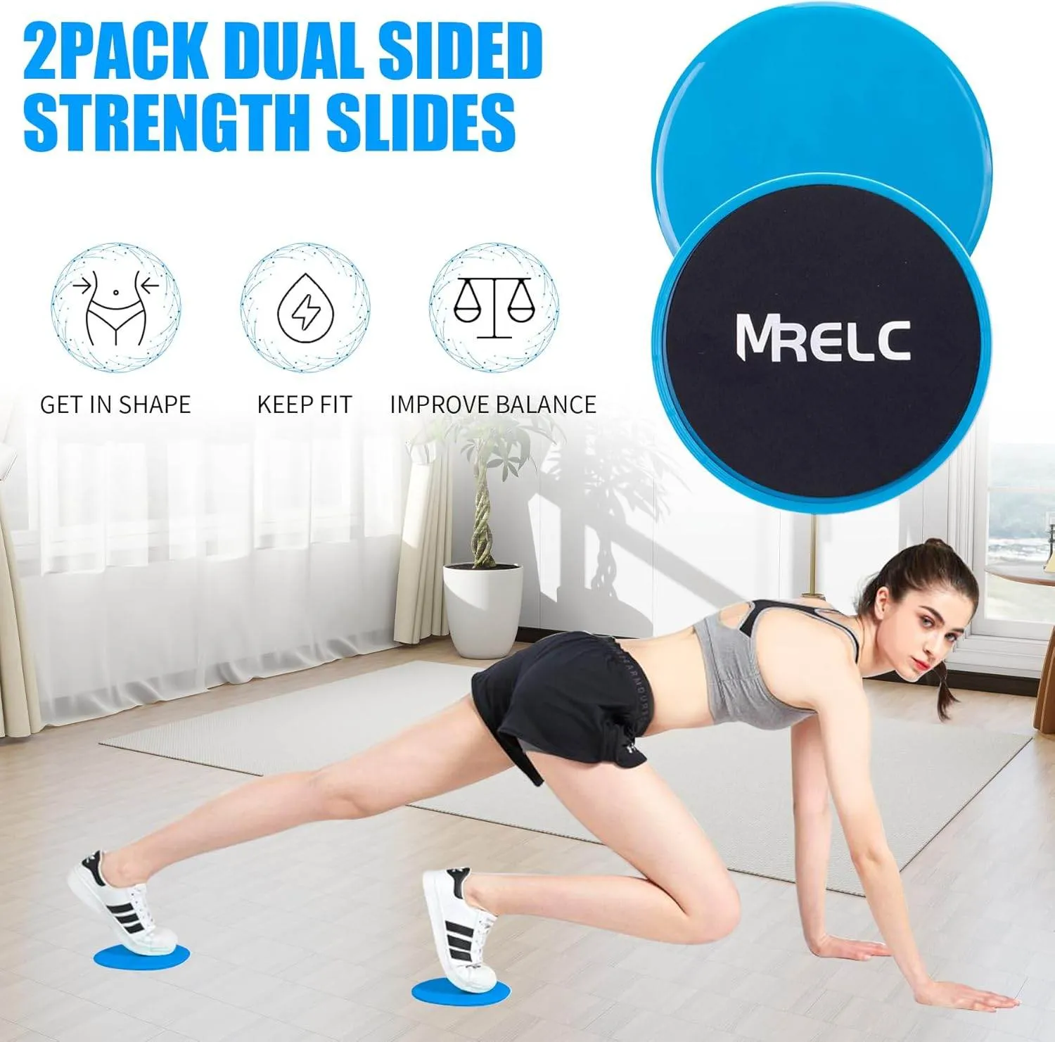 Anti-Burst Yoga Kit - 30in Massage Ball   Core Sliders, Stability Balance Ball for Pilates & Yoga - Quick Pump