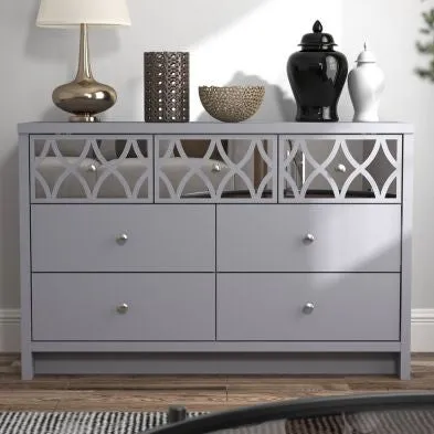 Arianna Large Chest of Drawers Grey 7 Drawers
