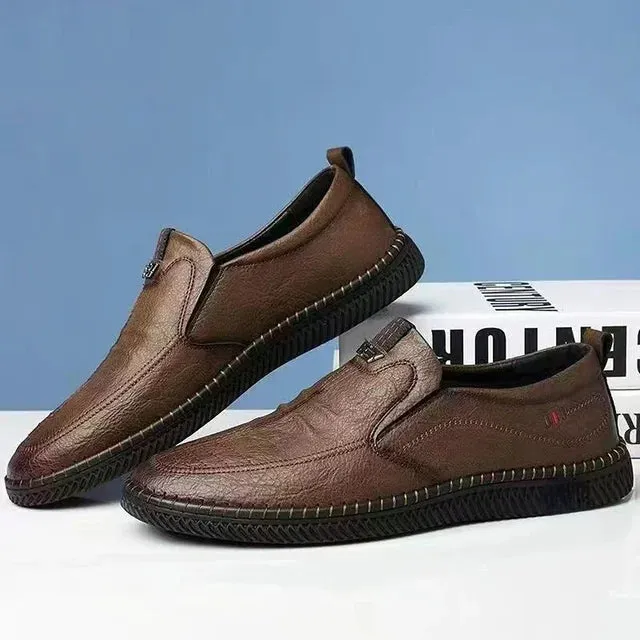Atmungsaktive Business-Loafer aus Leder für Männer