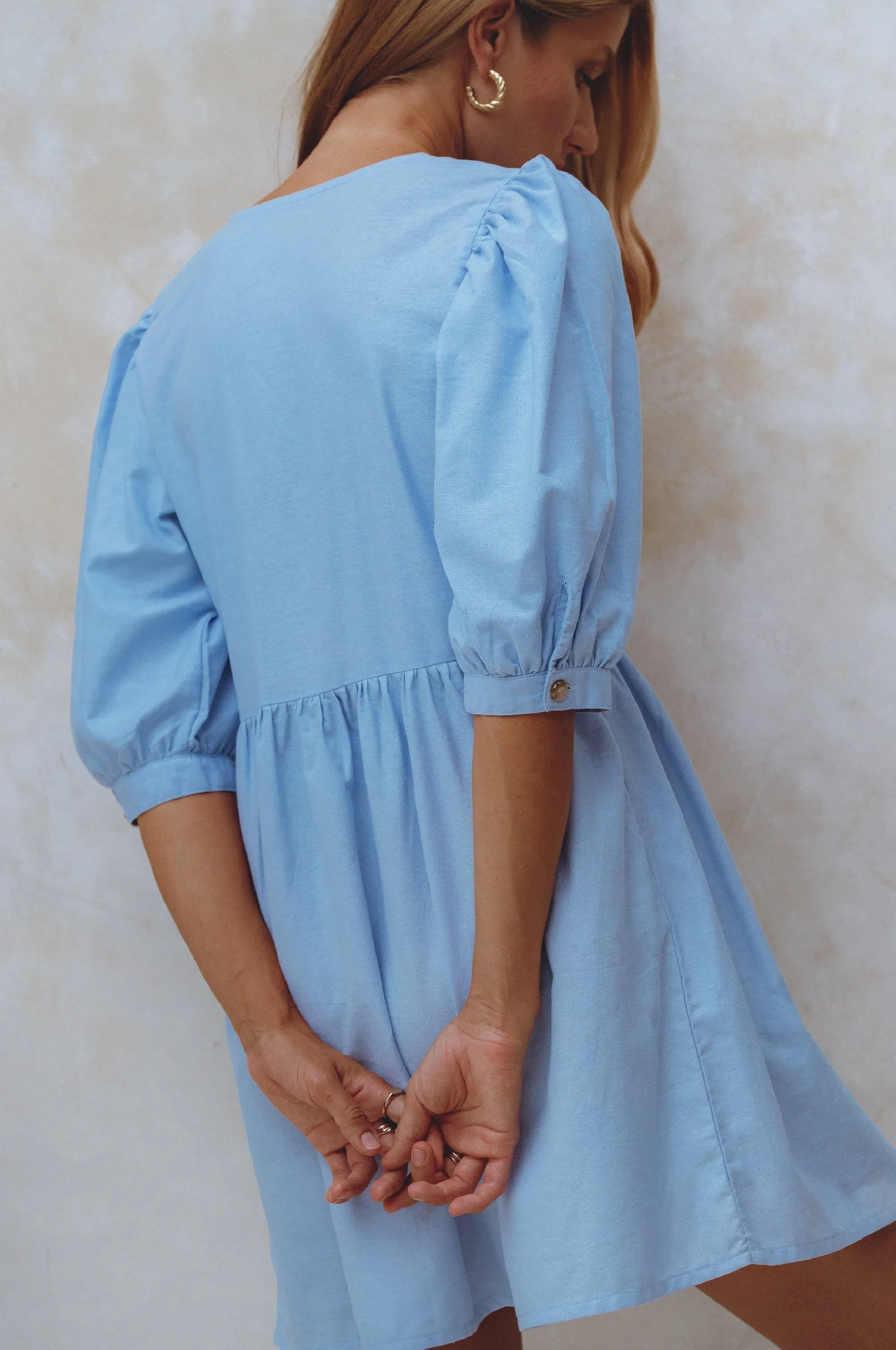 Beatrice Linen Mini Dress – Playful Ease, Effortless Charm