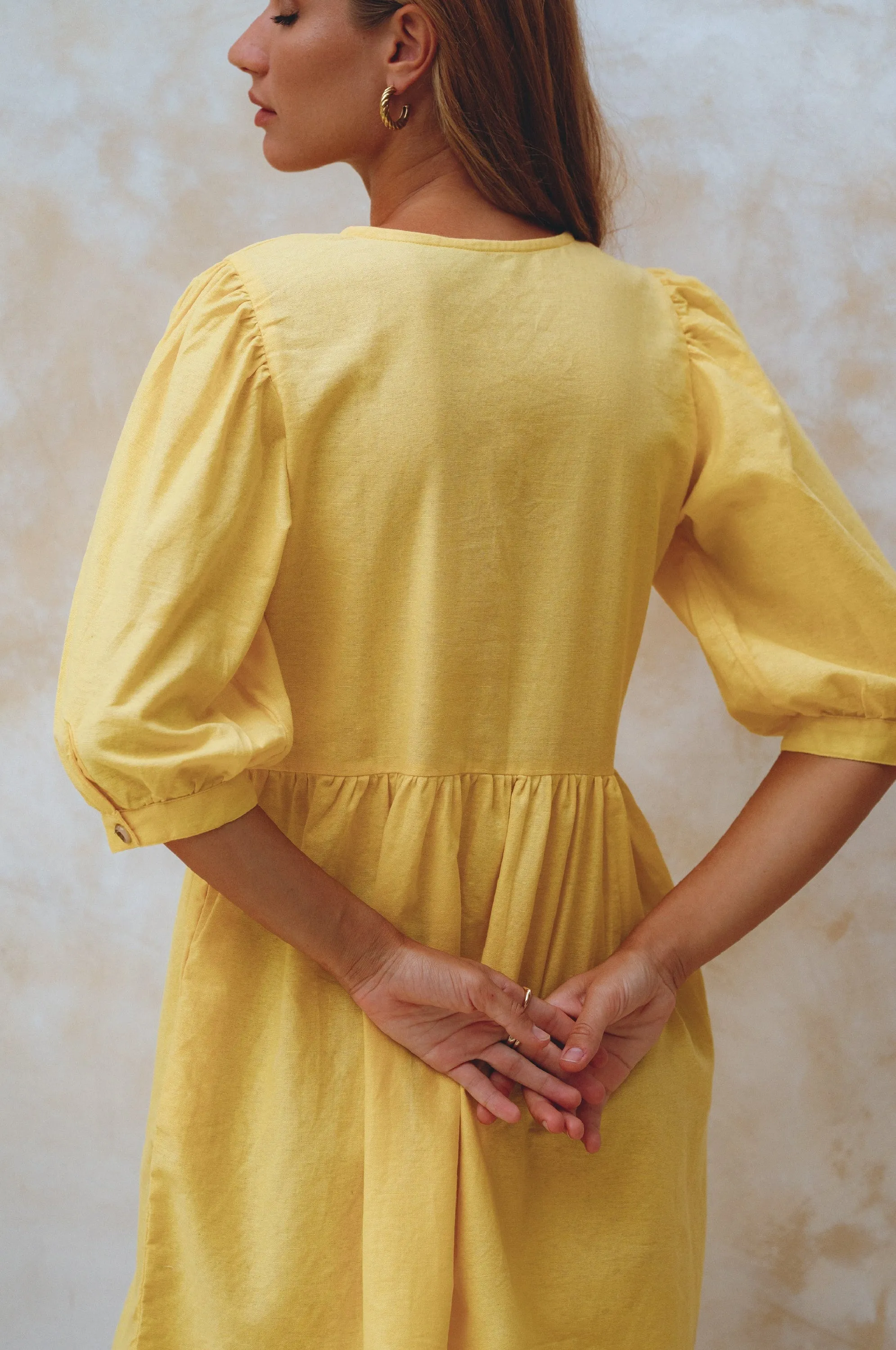 Beatrice Linen Mini Dress – Playful Ease, Effortless Charm