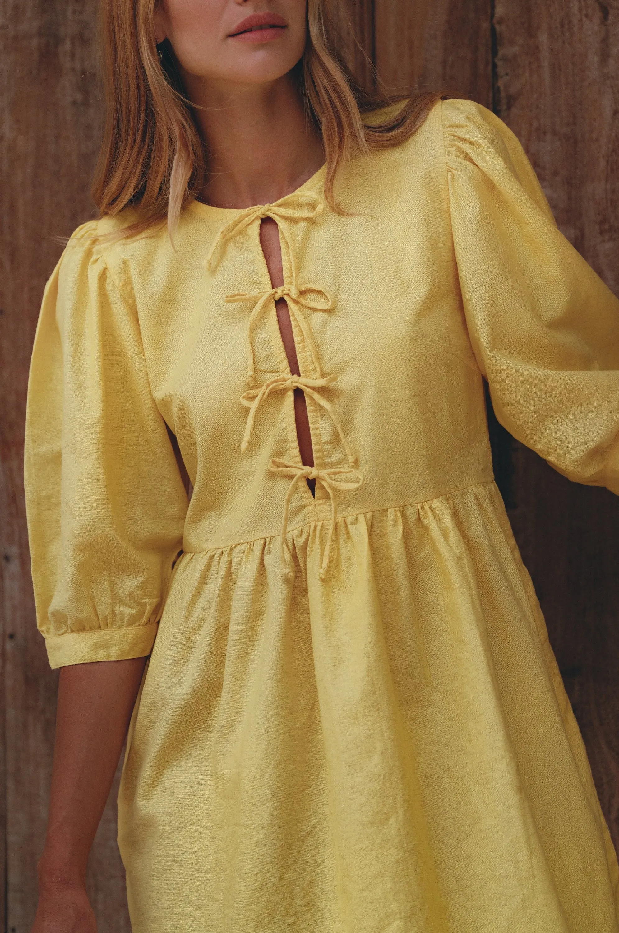 Beatrice Linen Mini Dress – Playful Ease, Effortless Charm