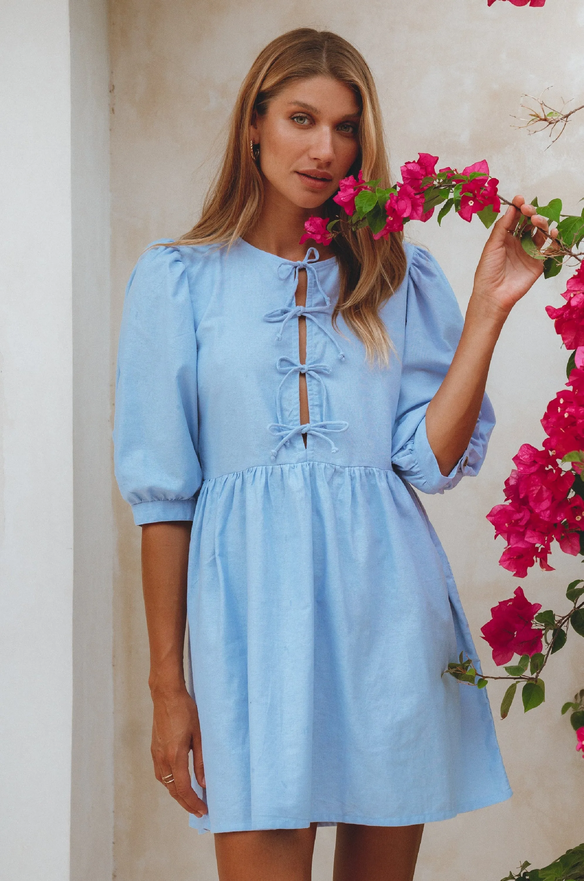 Beatrice Linen Mini Dress – Playful Ease, Effortless Charm