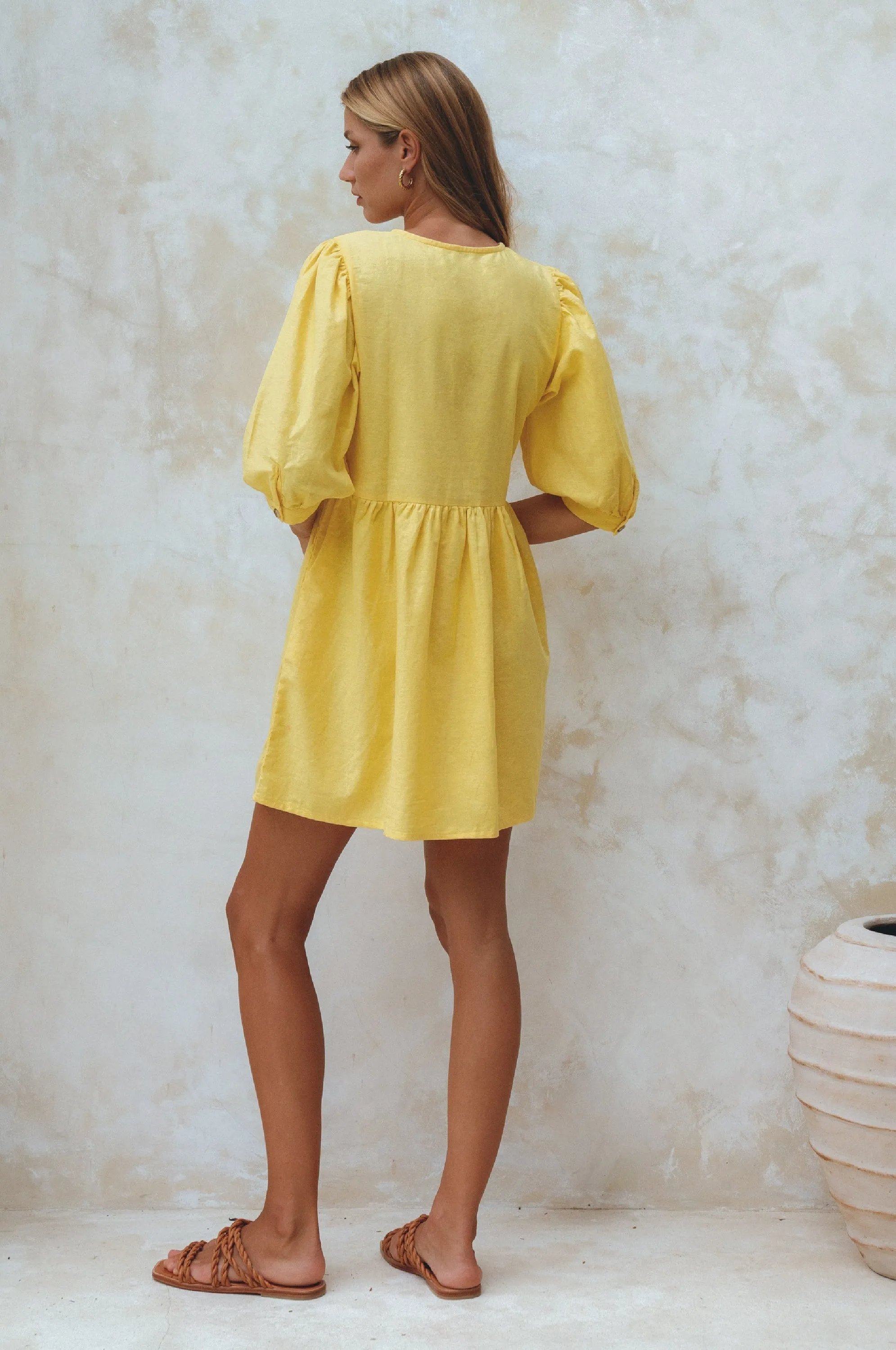 Beatrice Linen Mini Dress – Playful Ease, Effortless Charm