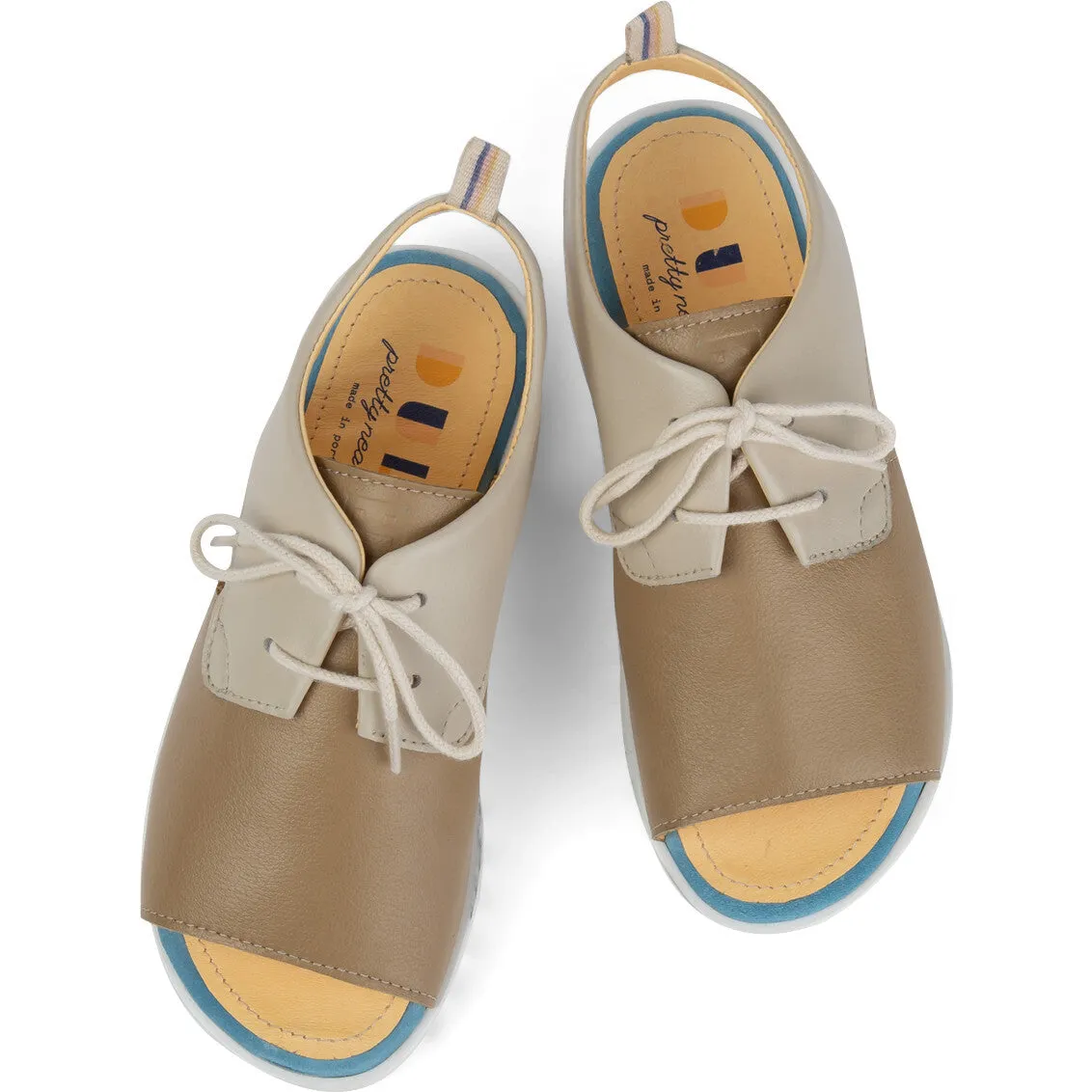 Beige Lace up Sandals