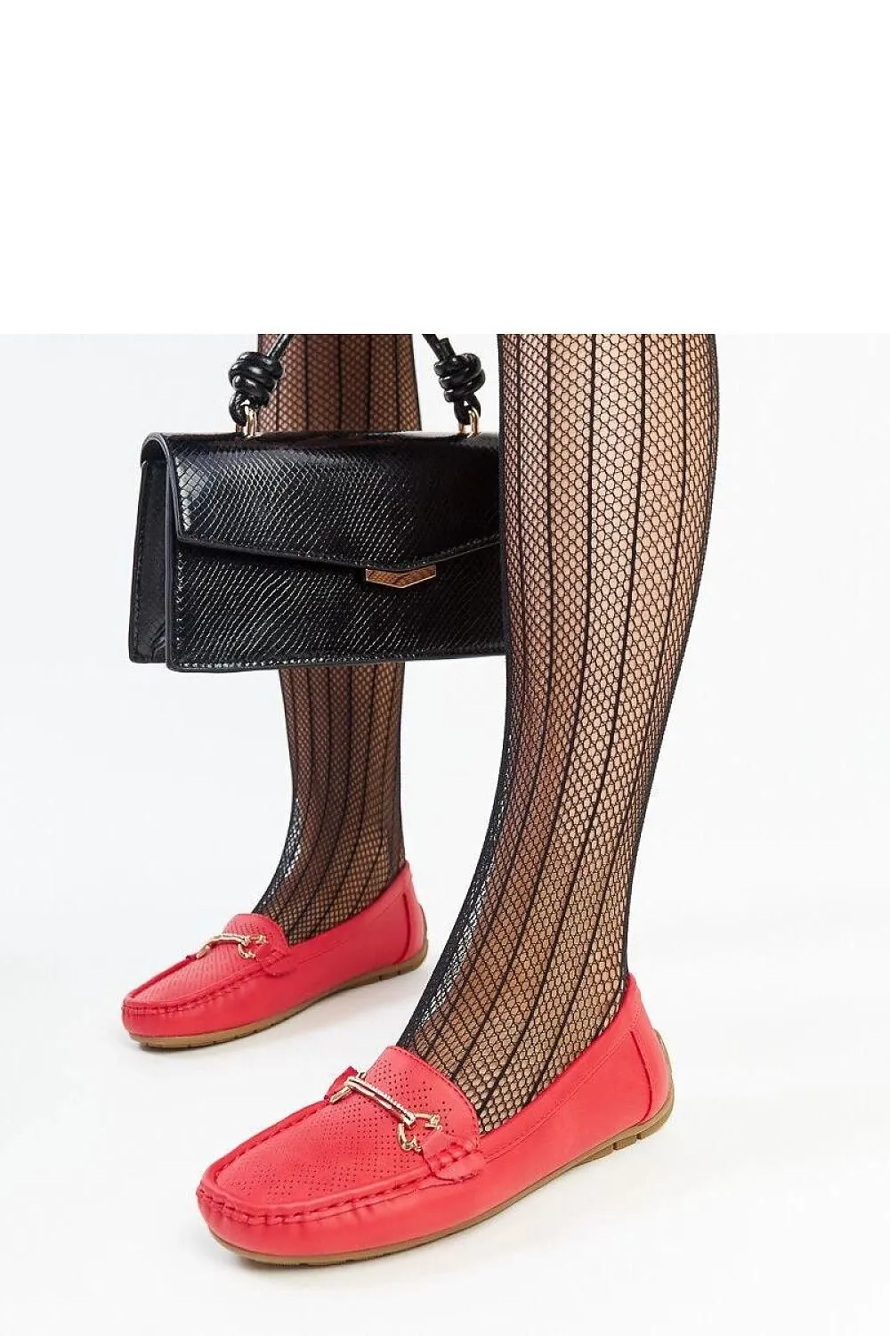 Black loafers buckle with rhinestones