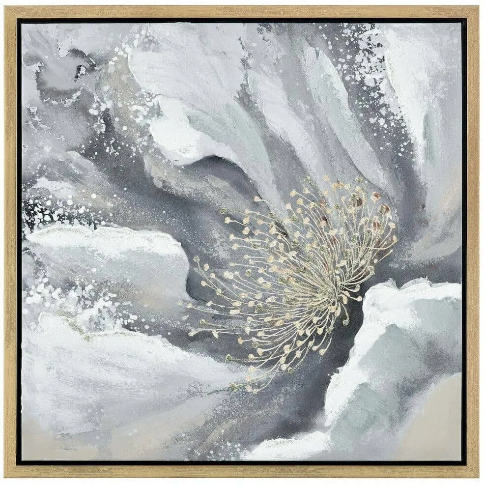 Bowie Bloom Poppy Flower Canvas Wood Framed Wall Art