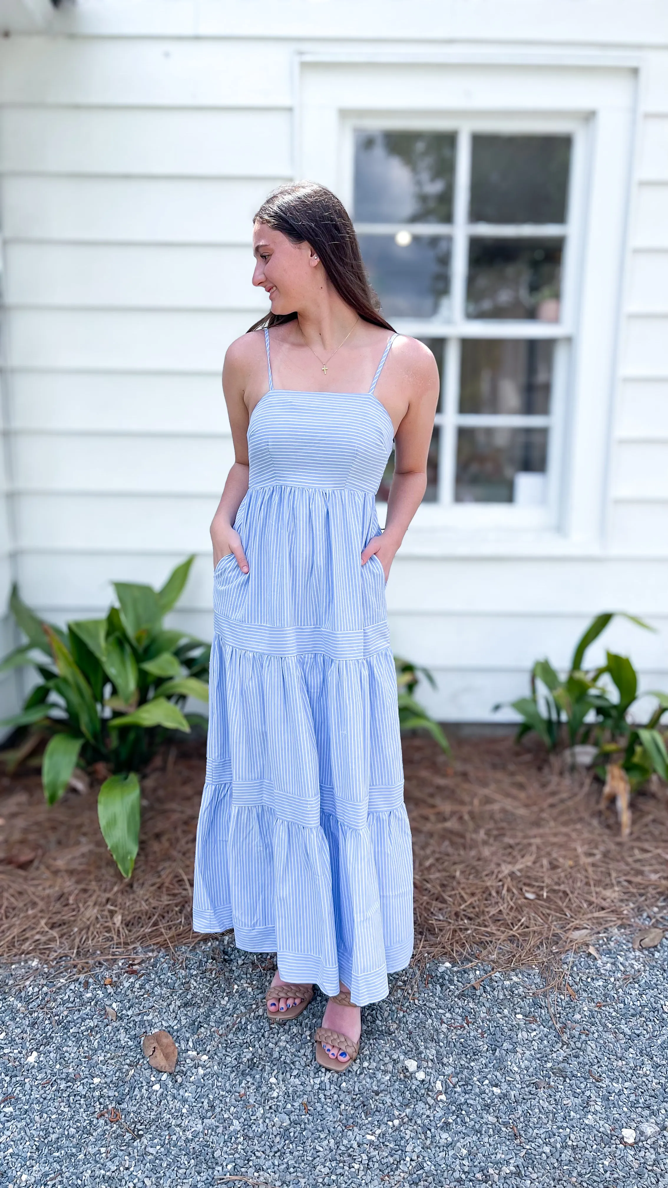 Cerulean Stripe Maxi Dress