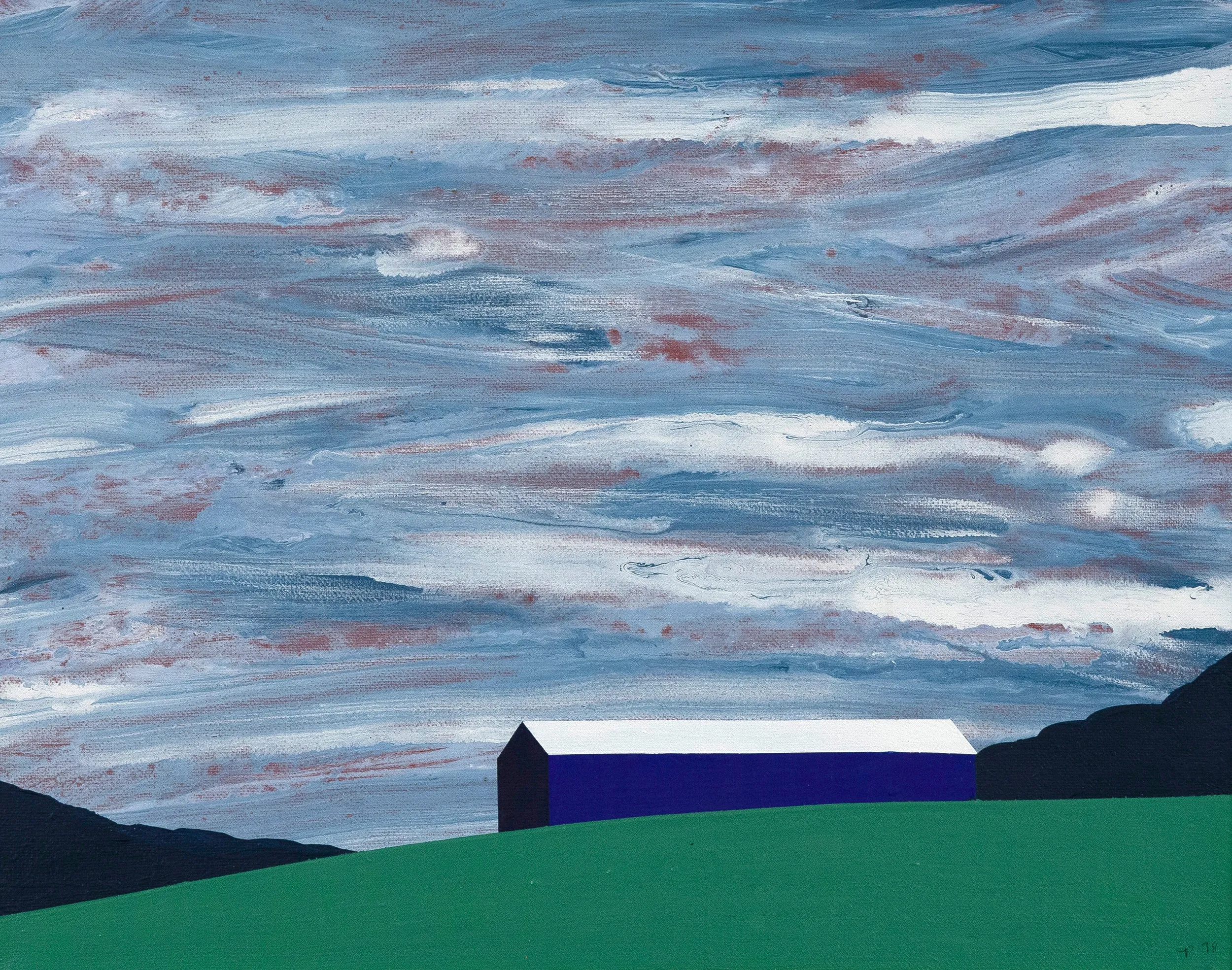 CHARLES PACHTER "ORO BARN" PAINTING, 1998