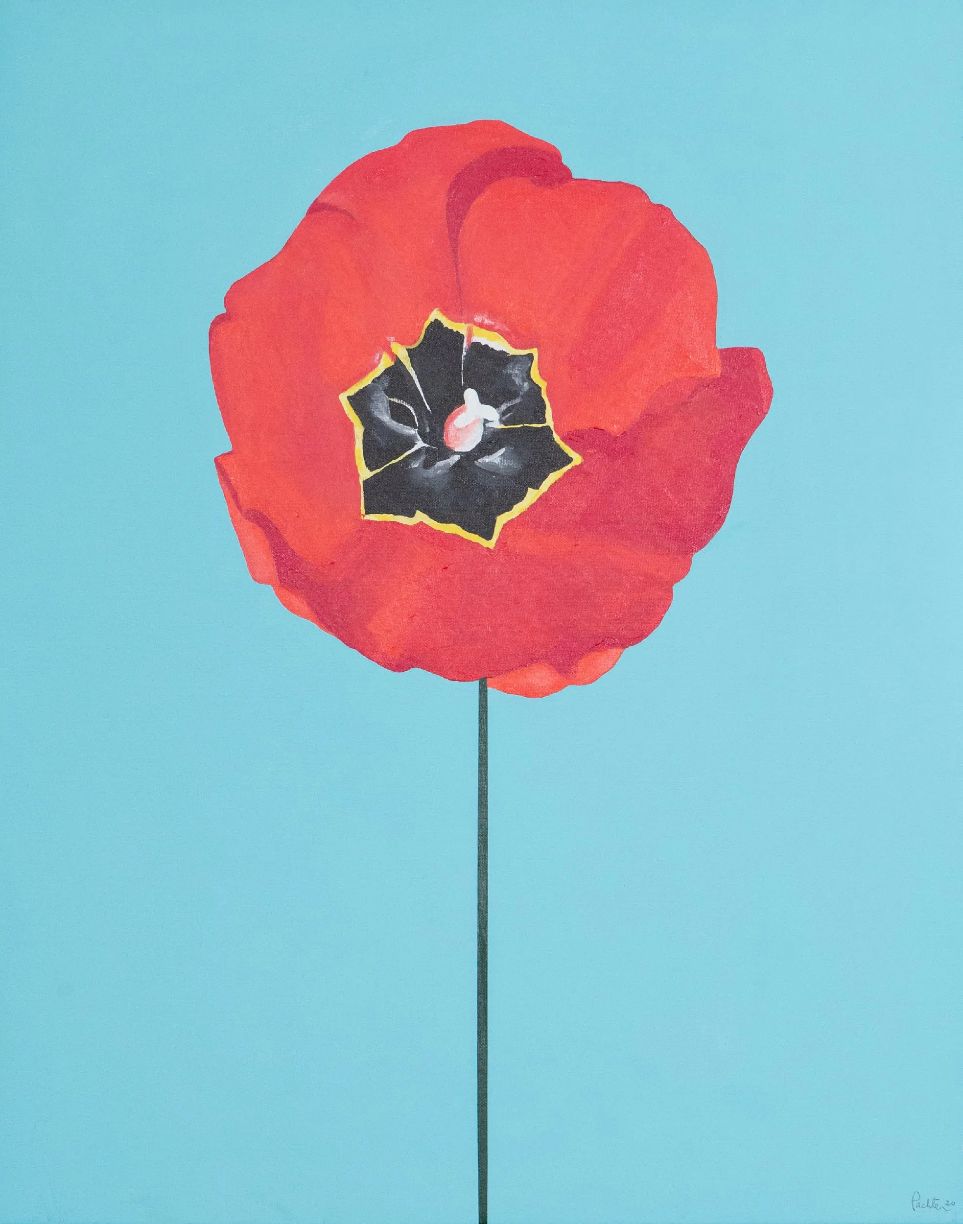 CHARLES PACHTER "TULIP" PAINTING, 2020
