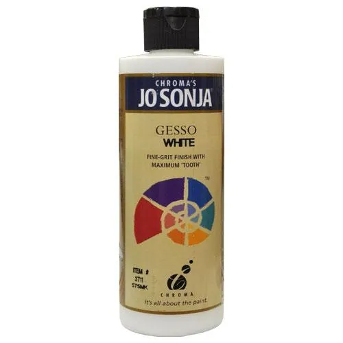 Chroma's Jo Sonja GESSO PRIMER, WHITE - 8 OZ BOTTLE