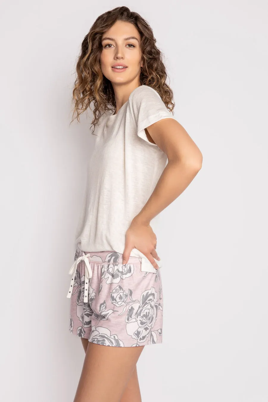 Cinema Floral band Pant/Shorts - Oatmeal (RHCFP-RHCFS)