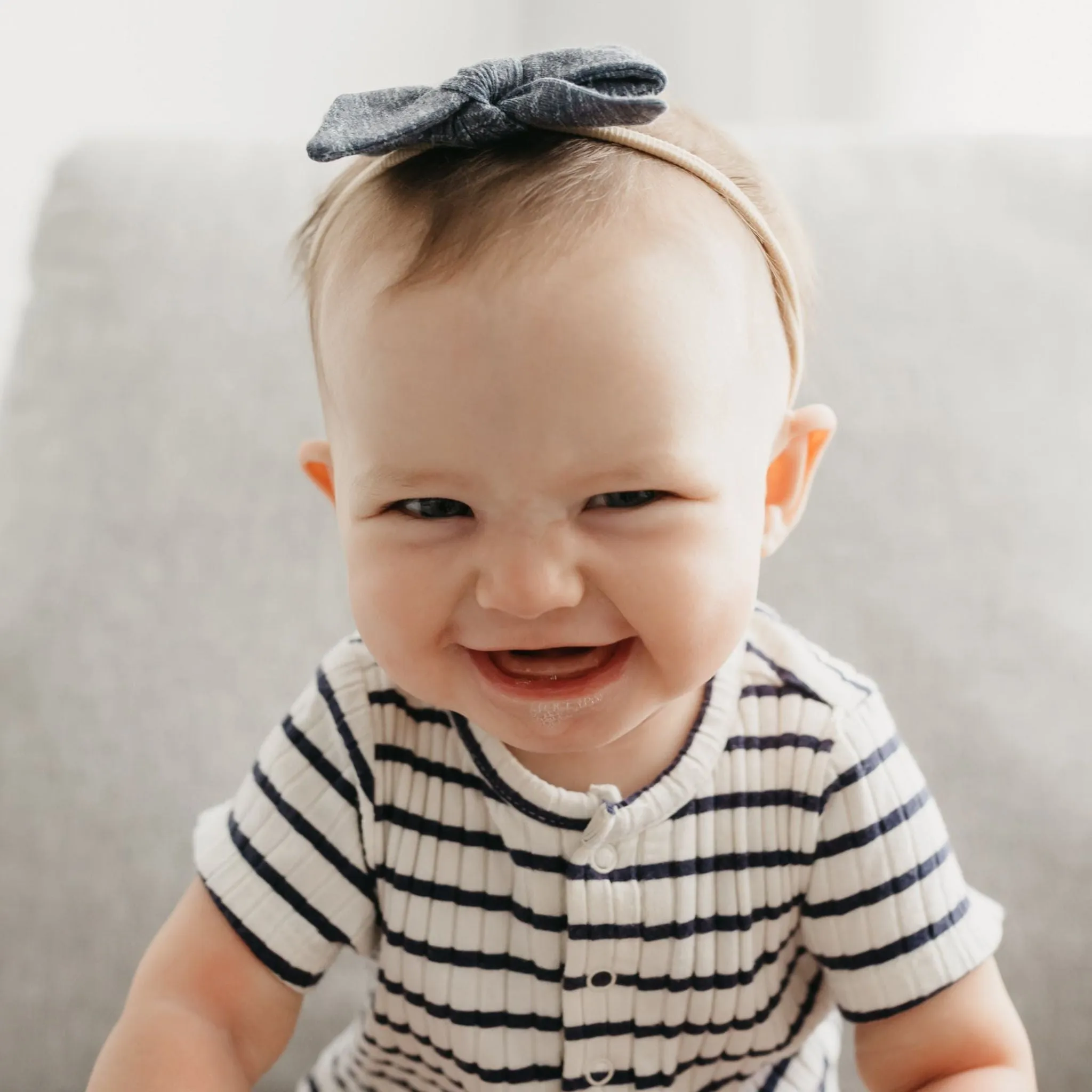 Classic Nylon Bow - Denim