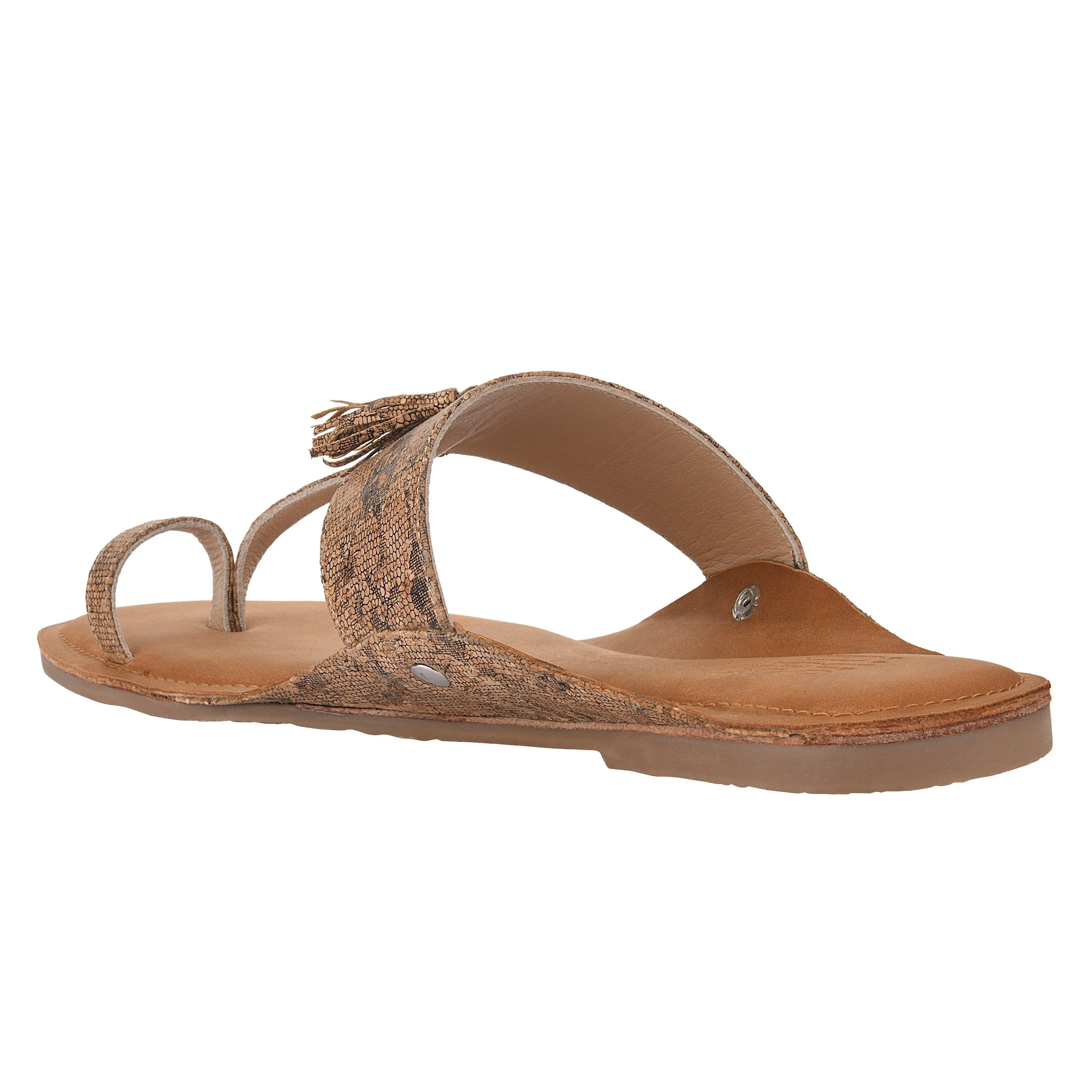 Cork Beige Kolhapuri Sandals For Men