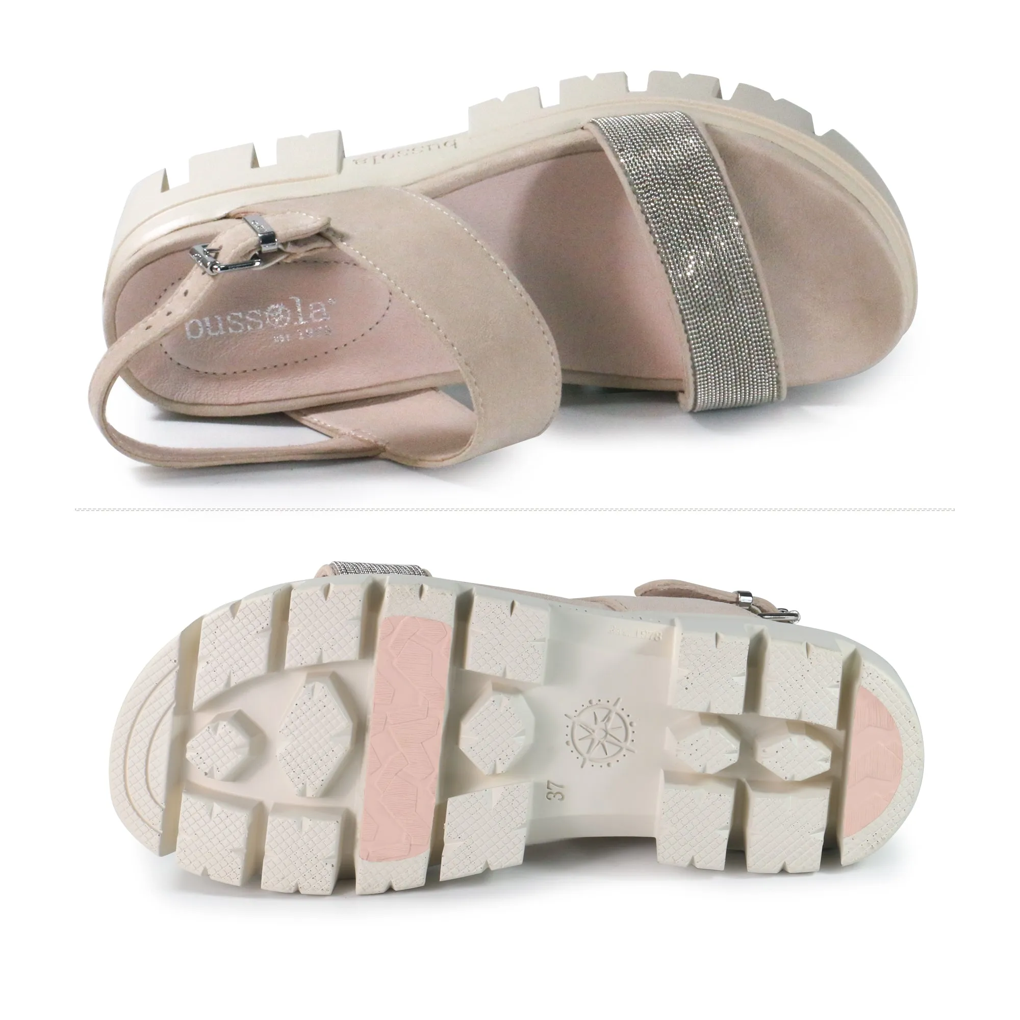 Corvara Glitter Platform Sandals (Angora)