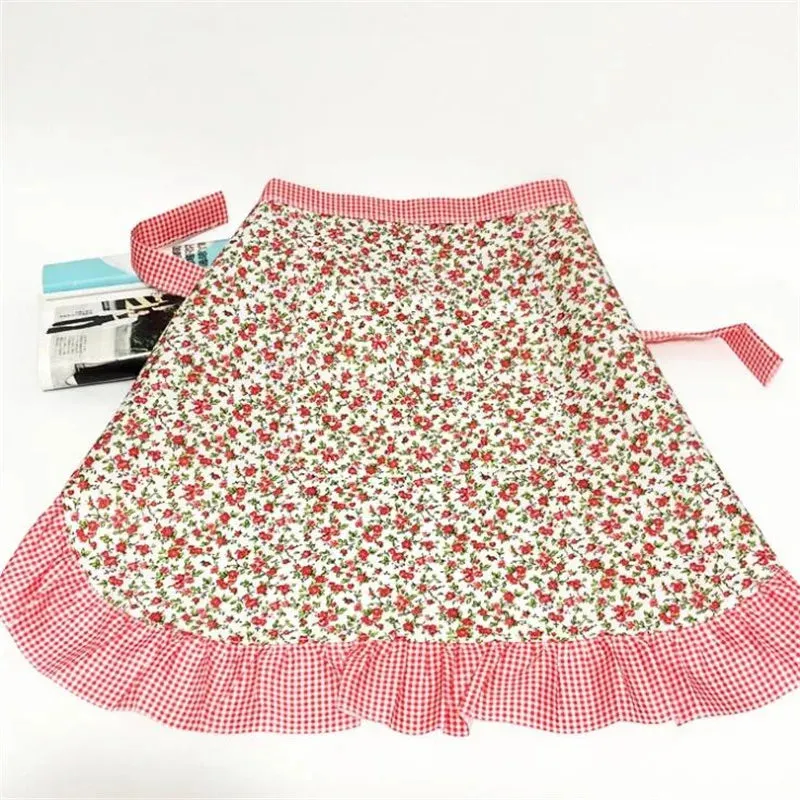 Cotton Canvas Floral Style Home Kitchen Fashion Apron Cooking Female Male Adult Waist Thin Breathable Male Work