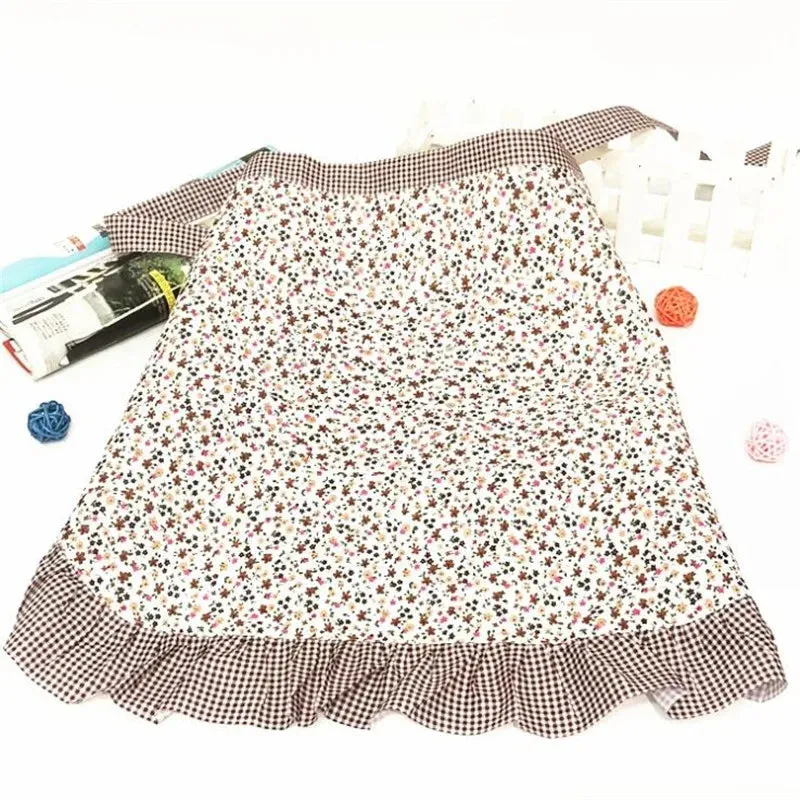 Cotton Canvas Floral Style Home Kitchen Fashion Apron Cooking Female Male Adult Waist Thin Breathable Male Work