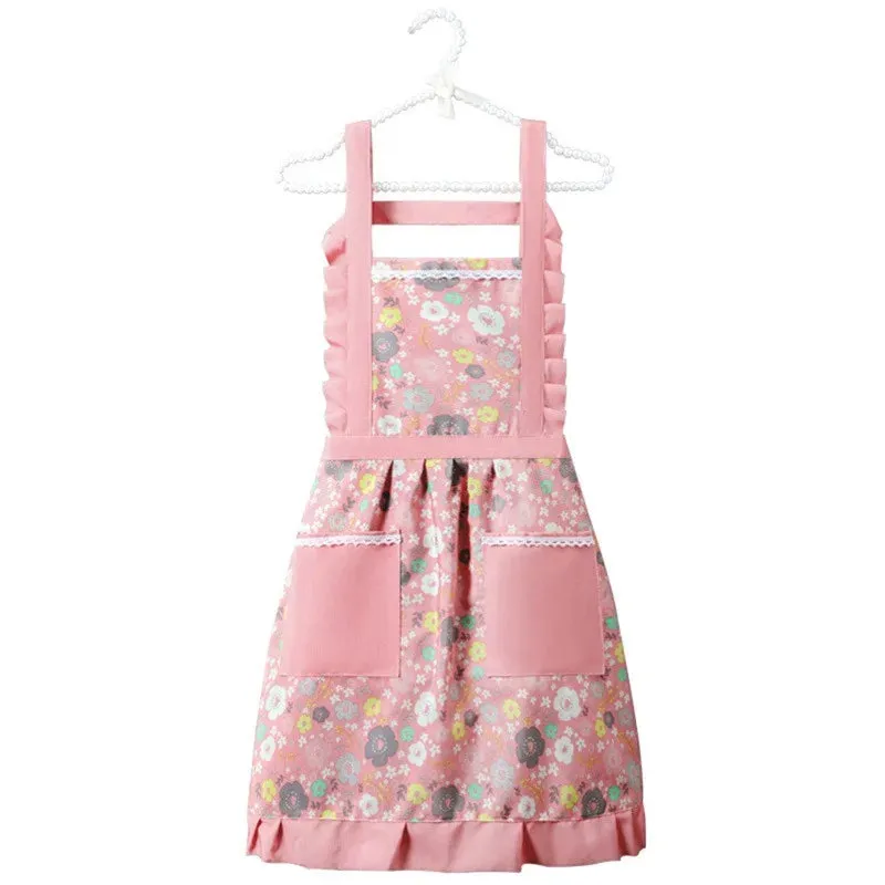 Cotton Canvas Floral Style Home Kitchen Fashion Apron Cooking Female Male Adult Waist Thin Breathable Male Work