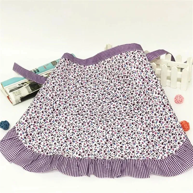 Cotton Canvas Floral Style Home Kitchen Fashion Apron Cooking Female Male Adult Waist Thin Breathable Male Work