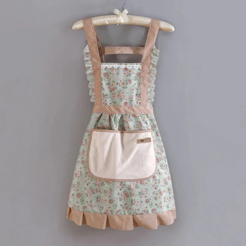 Cotton Canvas Floral Style Home Kitchen Fashion Apron Cooking Female Male Adult Waist Thin Breathable Male Work