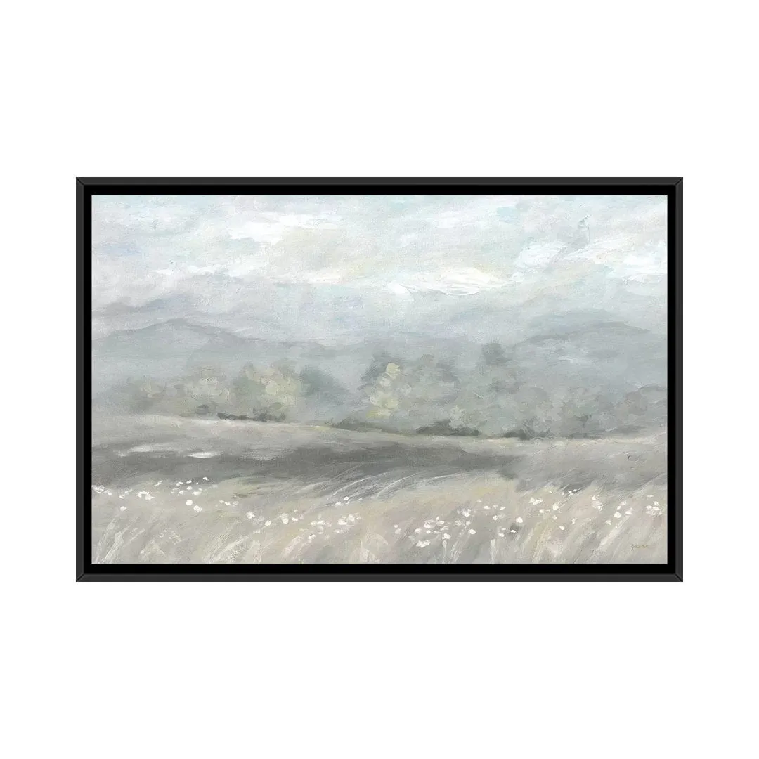 Country Meadow Landscape Neutral by Cynthia Coulter - Wrapped Canvas Painting Print East Urban Home Size: 40" H x 60" W x 1.5" D Format: Black Framed Canvas