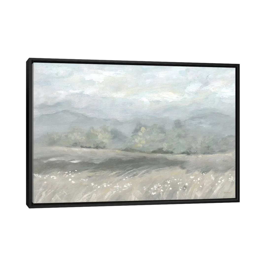 Country Meadow Landscape Neutral by Cynthia Coulter - Wrapped Canvas Painting Print East Urban Home Size: 40" H x 60" W x 1.5" D Format: Black Framed Canvas