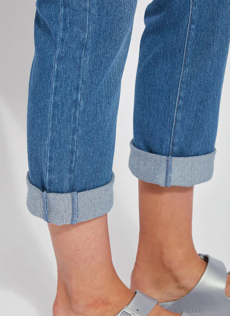Cropped Boyfriend Denim - Mid Wash