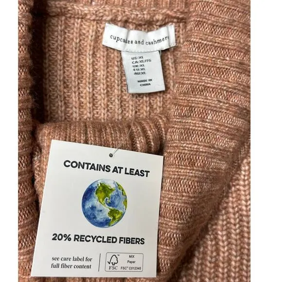 Cupcake And Cashmere Soft Quarter Zip Pullover Knit Sweater Size X Large