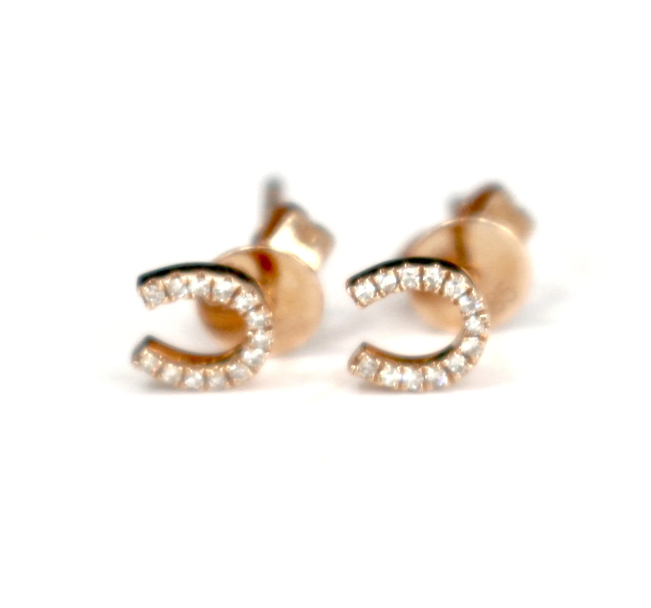 Diamond Horseshoe Earrings