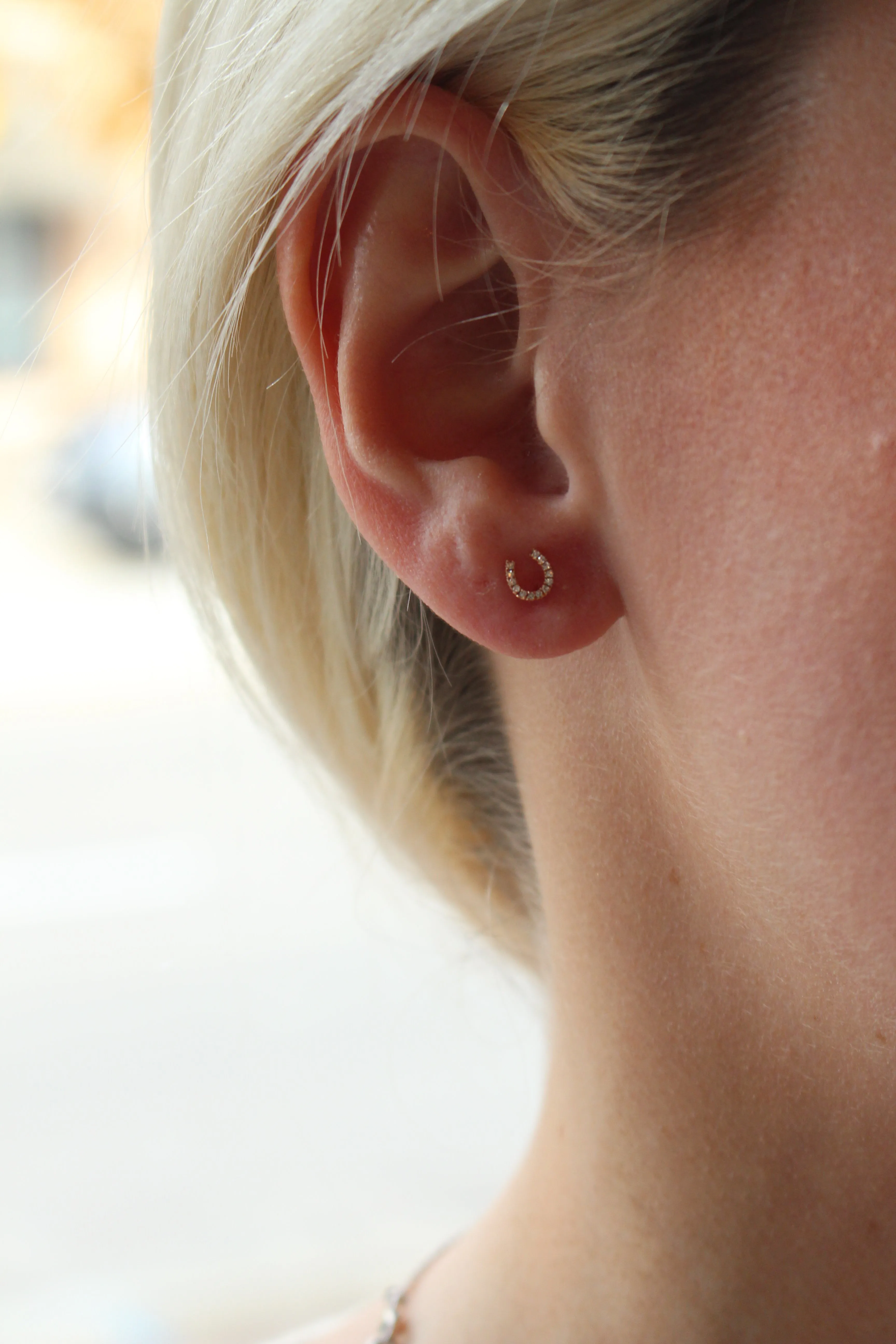 Diamond Horseshoe Earrings