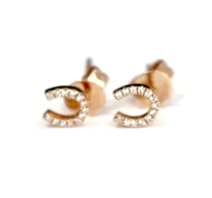 Diamond Horseshoe Earrings