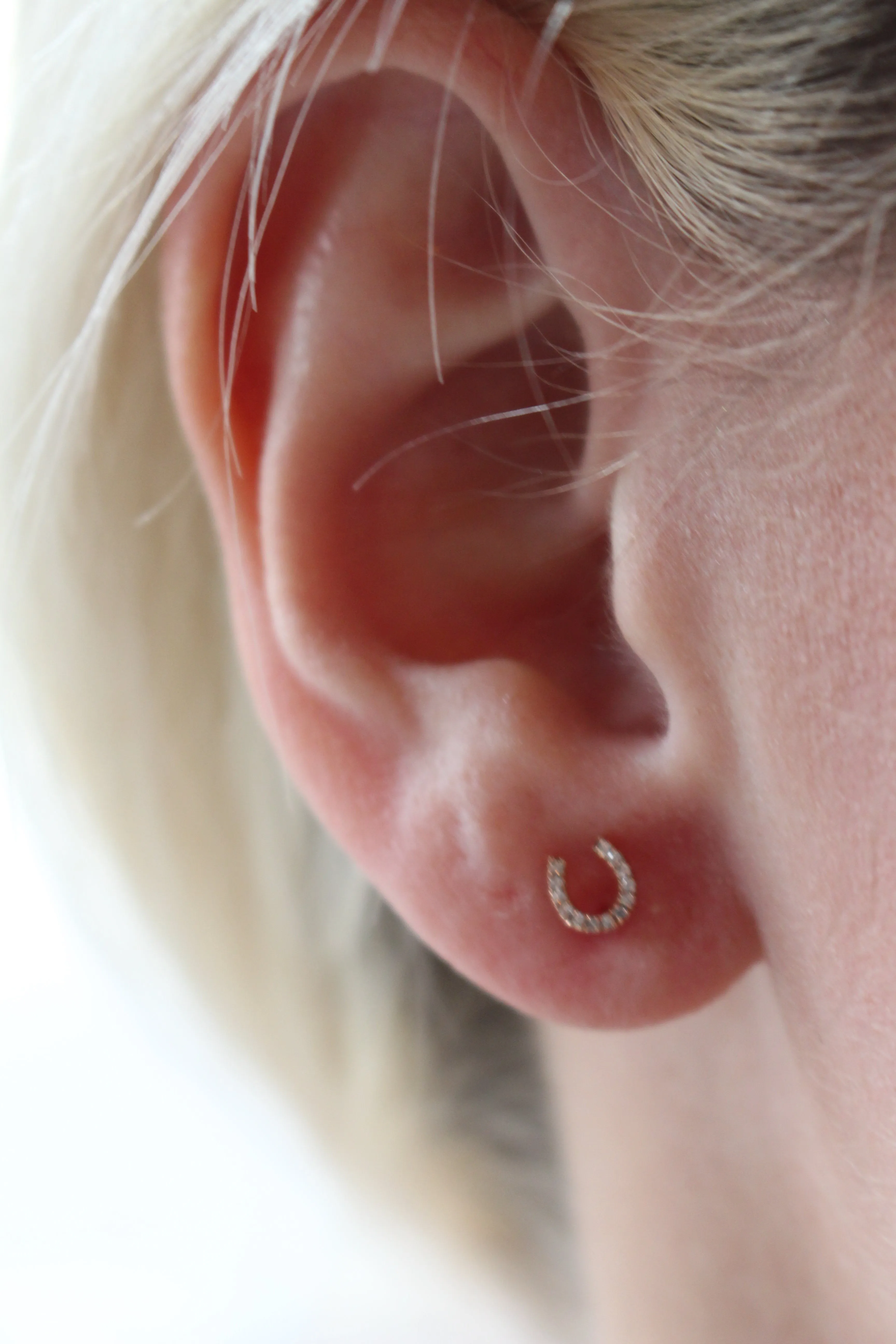 Diamond Horseshoe Earrings