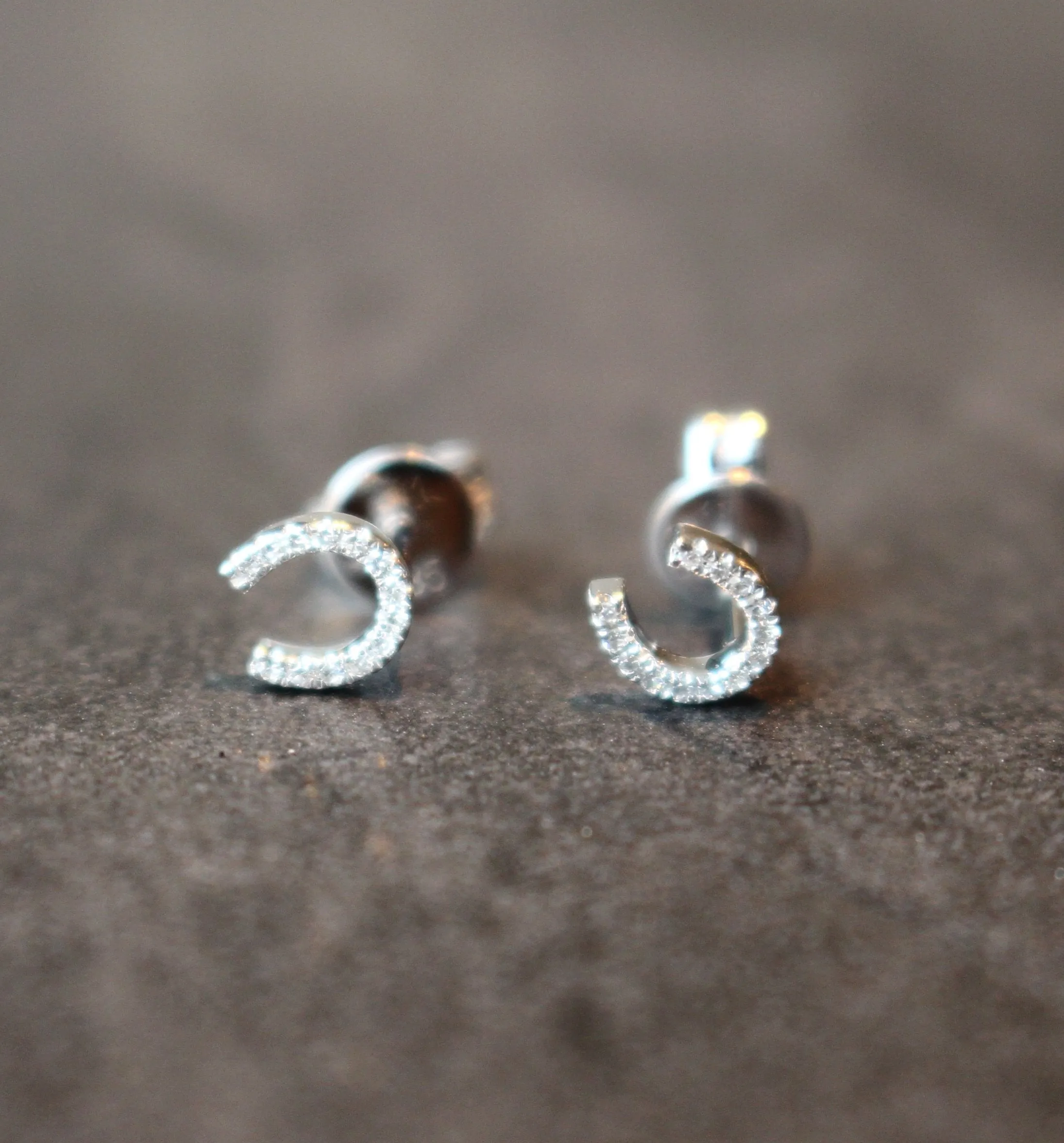 Diamond Horseshoe Earrings
