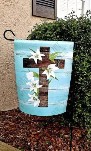 Easter Cross Garden Flag