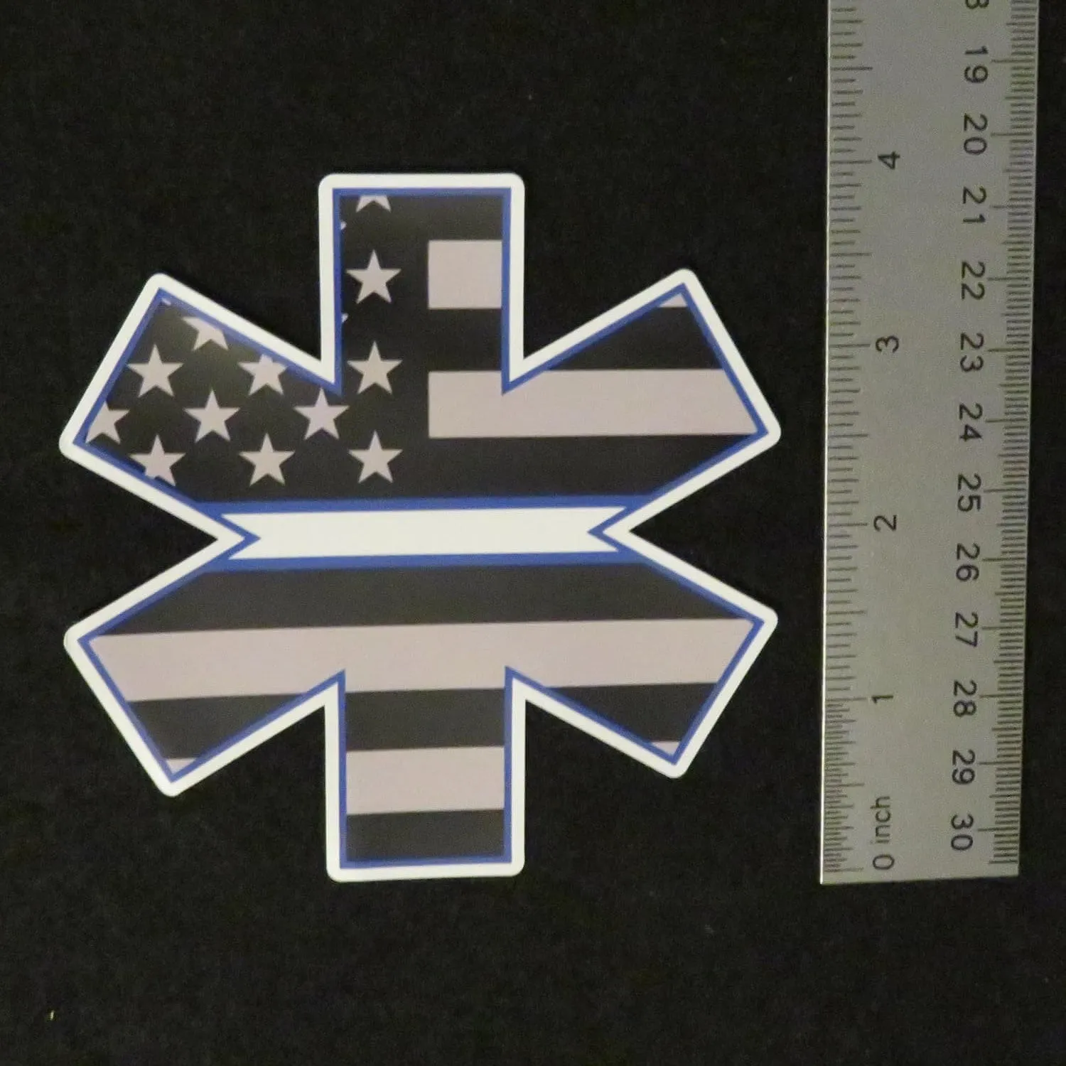 EMS EMT Star of Life Thin White Line Magnet