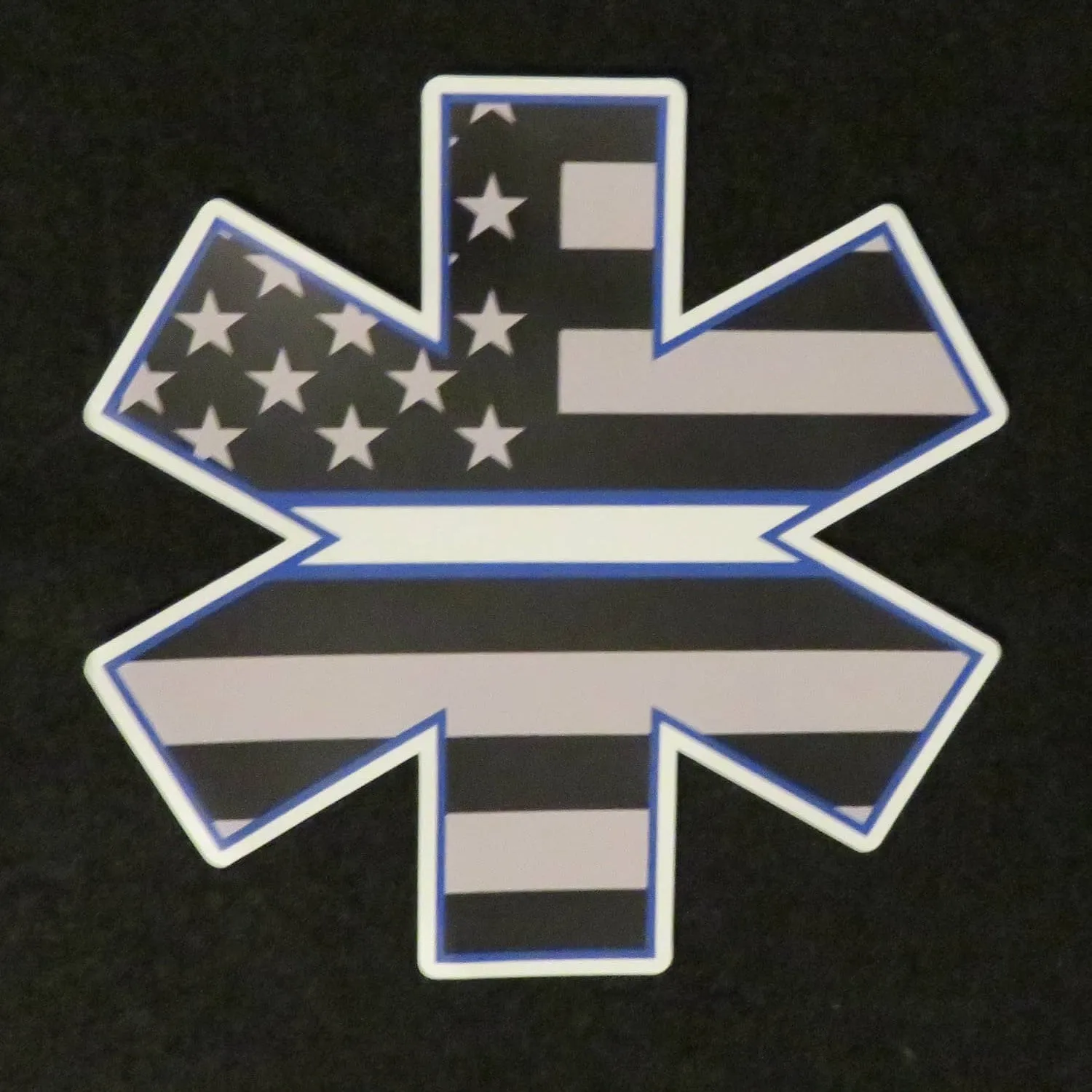 EMS EMT Star of Life Thin White Line Magnet