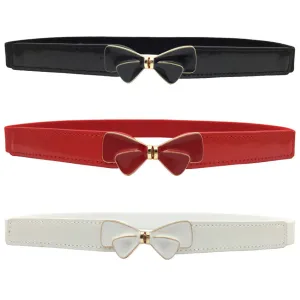 Fashion Lacquered Red And Black Thin Belt Female Decoration